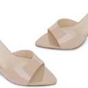 Women’s Pointed Toe Mule Sandal Heels, Slip On Open Toe Kitten Heels for Women, Heeled Sandals Mules for Dress,Casual Outfits, 8.5