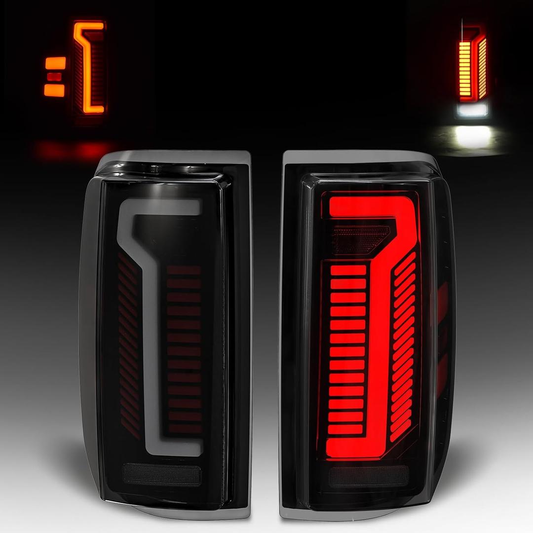 Sequential LED Tail Lights for Ford F-150 20042008,Unique Appearance,Animated Startup, Dynamic Turn Signals, Reverse & Brake Lights, Smoked Lens Rear Lights