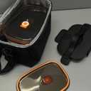 Heated Lunch Box,120W Electric Lunch Box for Adults with 1.5L 304 Stainless Steel Container, 12V/24V/110V Lonchera Elctrica Porttil for Travel,Work,Car,Truck (Pure Black, 1.5L x 4)