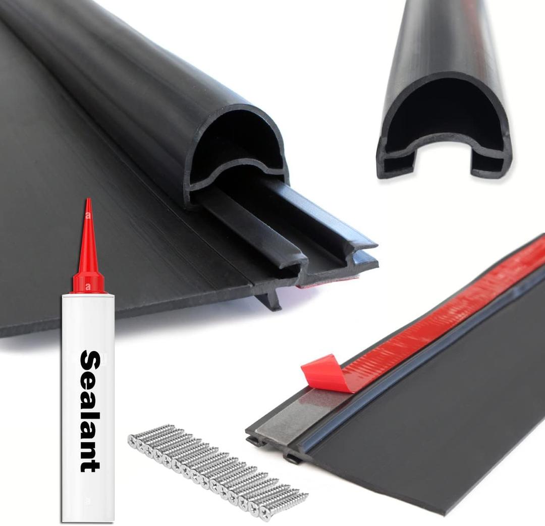 Combo RV Slide Out Black Rubbers | 018-312-EKD & 018-341 EK | 1' x 15/16' x 35' D-Seal Wiper & 1/2' x 2.75' x 35 Seal Base (Sealant & 018-312-EKD & 018-341 EK)