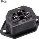 uxcell C13 Panel Mount Plug Adapter 250V AC 10A 3 Pins IEC Inlet Module Plug Power Connector Socket Straight Pack of 3