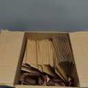 100 Pack Small Thank You Gift Bags, 4.5x1.8x3.9in Party Favor Bags Boxes with Bow Ribbon, Small Paper Gift Bags with Gold Foil Printed, Mini Candy Treat Bags for Birthday Wedding Party Holiday (Brown)