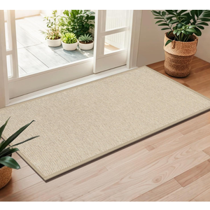 LEKEEPGO Long Door Mat 24"x59", Non Slip Door Mat Indoor Entrance, Rubber Backing Front Indoor Doormat Washable Absorbent Low-Profile Entryway Entry Resist Dirt Inside Hallway Door Mats, Khaki