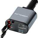 Retractable Car Charger, 4 in 1 Retractable Car Charger 66W with Cord 2.6ft, Retractable Cables and USB Ports Car Adapter Compatible with iPhone15/14 Pro (Dual Lightening)