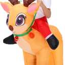 Christmas Inflatable Costume for Kids Blow up Funny Riding on Costume for Children Boy Girl Party Cosplay Outfit