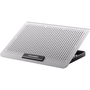 ICE COOREL Aluminum Laptop Cooling Pad, Laptop Cooler Stand with 7 Height Adjustable, Laptop Fan Cooling Pad for Laptop 12-15.6 Inch, Notebook Cooler Pad with Two USB Port (Silver)
