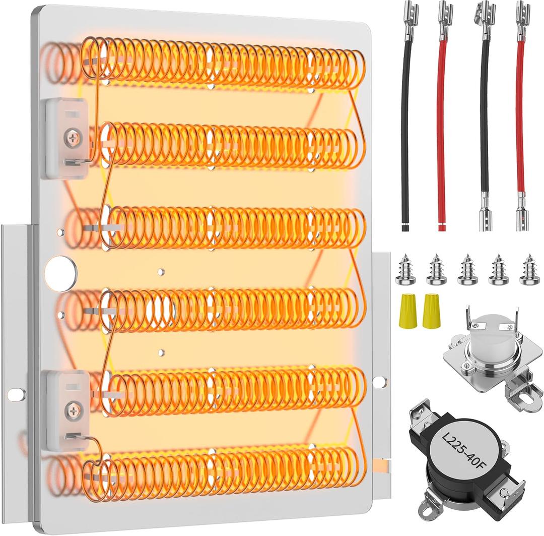 Upgraded Dryer Heating Element Kit for Speed Queen Amana Dryer Parts Replaces 503978 964p3 510329 61928 Heating Element, for Maytag Speed Queen Dryer Parts ADE3SRGS173TW01 ADE3LRGS171TW01