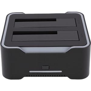 Dual Bay Hard Drive Docking Station, USB 3.0 External HDD SSD Dock with RGB Light Breathing Effect and Offline Cloning, for 2.5in 3.5in HDD SSD (US Plug)