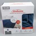 Sunbeam Microplush Queen Electric Heated Blanket with Preheat Feature Two Digital Controller 10-Heat Settings Auto Shut-Off , UL Certified for Safety, Legion Blue, Full