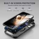 BERFY for iPhone 16 Pro Max Case, Compatible with MagSafe, Built-in Privacy Screen Protector, Camera Protection, Shockproof Full Body Phone Case 6.9", Clear Black