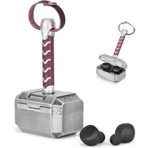 Wireless Earbuds with Thor Hammer Charging Case,5.3 Bluetooth Headphones Stereo Sound Earphones,Novelty Gifts for Men, from Daughter