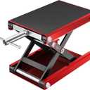 VIVOHOME Motorcycle Lift Scissor Jack Steel Wide Deck Hoist Crank Center Stand 1100 LBS Capacity for Motorcycles, ATVs, Dirt Bikes Red