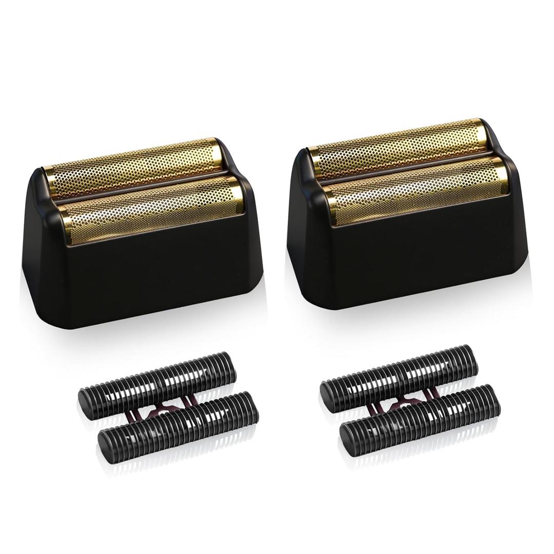 2 Pack Professional 5 Star Series Finale Shaver Replacement Foil and Cutter Bar Assembly Compatible with wahl Shaver Foil 7031-100, 7043-100 Super Close Shaving Replacement HeadsBlack