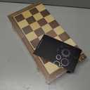 AMEROUS 15 Inches Magnetic Wooden Chess Set - 2 Extra Queens - Folding Board - Pieces Storage Slots, Handmade Portable Travel Chess Game - Beginner Chess Set for Kids, 6 up Age