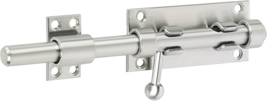 Alise 8 Inch SUS304 Stainless Steel Gate Latch, Padlock-Style Slide Bolt Latch,Thickened Heavy Door Latch Lock, Barrel Bolt Latch for Outdoor Fence, Window,Shed Door Brushed Finish MCX7008-LS