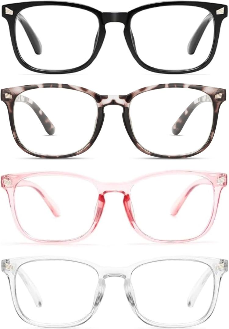 CCVOO Reading Glasses for Women/Men, Eyeglasses, Blue Light Readers for Women/Men, Computer Eye Glasses, Cheaters (C4 Pack Mix)