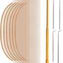 Hanaive 11 Pieces Wig Making Kit Including 6 Swiss Lace Net and Brass Ventilating Holder with 4 Ventilating Needles Wig Kit for Lace Front Wigs for Beginners(Light Brown)