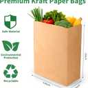 Brown Paper Bags Bulk 100 Pack, 9.8 x 5.5 x 13",16lb Medium Kraft Shopping Bags for Business, Retail Store Supplies, Restaurant Takeout, Gift Merchandise Packaging, Recyclable Grocery Bags