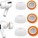 Memory Foam Ear Tips for AirPods Pro and AirPods Pro 2 Silicone ShieldSecure, Comfortable, Replacement Tip, Better Noise Cancellation, 3 Pairs Replacement Tips (White, Assorted S/M/L)