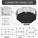 PETIME Foldable Metal Dog Exercise Pen/Pet Puppy Playpen Kennels Yard Fence Indoor/Outdoor 8 Panel 24" W x 24" H with Bottom Pad
