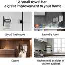 Swivel Bathroom Towel Bar Laundry Drying Rack 4-Arm Wall Mounted Towel Rack Hanger Towel Holder Organizer （Matte Black）