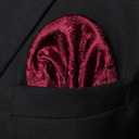 JEMYGINS Floral Necktie and Pocket Square Tie Clip Sets for Men (Burgundy)