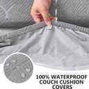 Waterproof Couch Cushion Covers for Pets Washable Sofa Seat Covers | Non Slip,Stretch Jacquard Fabric,Pet Hair & Scratch Protection,Easy Installation,Furniture Protector,Sectional,1 Piece Large