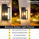 20in Large Outdoor Wall Light Fixtures, Exterior Lighting Fixtures Porch Sconces Wall Mounted, Waterproof Black Outdoor Wall Lanterns Lamps, Outside Lights for House Patio Front Door Entryway, 2-Pack, 19.6inch