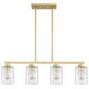 Dolaimi House 4 Light Farmhouse Semi Flush Mount Kitchen Island Pendant Light Fixture Clear Hammer Glass, Brushed Bronze Finish for Bedroom Hallway Entryway Cafe Bar