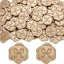 87 Pcs Bow Wax Seal Stickers Wedding Invitation Envelope Seal Stickers, 3D Self Adhesive Stamp Decals for Invitation, Baby Shower, Greeting Cards, Gift Wrapping(Light Gold)