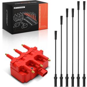 A-Premium 1 Ignition Coil with 6 Wires Compatible with Dodge Grand Caravan 2001-2010, Caravan 2001-2007 & Chrysler Town & Country 2001-2010, Pacifica 2005-2008, Voyager & Volkswagen Routan, 3.3L 3.8L