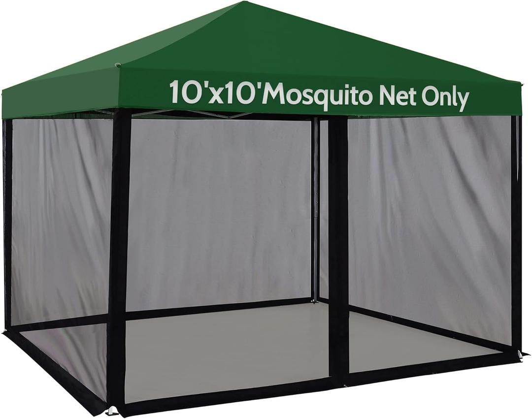 10x10 Canopy Tent Mosquito Net, Replacement Gazebo Netting Screen for Patio Tent (Black)