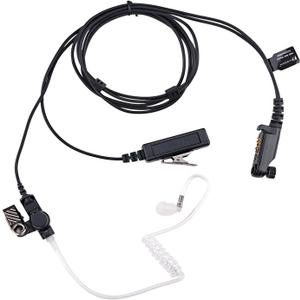 PD682 Acoustic Tube Earpiece Headset Compatible with Hytera Radio PD600 PD602 PD662 PD680 PD685 HP602 X1p X1e etc, PU Material, Black