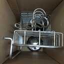 HASKO Shower Caddy Suction Cup, Shower Shelf with Soap Dish and Hooks Organizer, Suction Bathroom Shelf for Storage, Wall Mounted Basket, Silver (Silver (1 Pack))