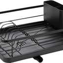 Dish Drying Rack - Stainless Steel Dish Rack for Kitchen Counter, Large-Capacity Dish Drainer with Cutlery Holder, Kitchen Organizer for Dishes, Spoons and Forks