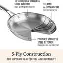 Calphalon Premier Polished 5-Ply Stainless Steel Cookware w/Turbo Heat Tech 13" Wok, Induction, Oven Safe 500F, PFOA Free, Polished Stainless Silver