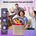 Karaoke Machine for Kids and Adults, Mini Karaoke Bluetooth Mic Singing Speaker with Wireless Microphones and 7 Color Lights, Toys for All Phones, Birthday, Children's Day Gift, Family Party (Beige)
