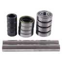 DVPARTS 2X 13x5-6 Improved Front Wheel Bearing Rebuild Kit & Axle Sleeve Compatible with Scag 43581 482621 482622 43584 Hard 304 Stainless Steel Axle & Upgraded Spring-Loaded Seals
