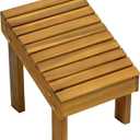 JONATHAN Y STL1004A Saru 11.8" Traditional Classic Solid Acacia Wood Shower Shaving Foot Stool, Natural