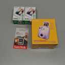 Fujifilm Instax Mini 12 Instant Camera Lilac Purple with Sandisk 32 GB USB Flash Drive + 40 Sheets Fujifilm Instax Mini Film Bundle, Sunshine Photo Microfiber Cleaning Cloth Included