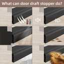 2 x OXRQ Door Draft Stopper for Bottom of Door Sweep for Bottom Weather Stripping Doors Seal Save Energy Draft Guard Blocker Noise Draft Soundproofing Cold Air Insulation (39",Black)