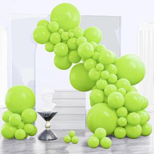 PartyWoo Lime Green Balloons 140pcs Different Sizes of 18 12 10 5 Inch Light Green Latex Helium Balloon Arch Kit for Wedding Birthday Dinosaur Jungle Golf Football Theme Party Decorations Green-Y6