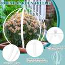 2 Pcs Large Metal Trellis Obelisks Sturdy Round Circle Trellis for Climbing Plant Support Indoor Outdoor Potted Vines, Cucumbers & Flowers, Patio Doorway Garden Decor (White, 25.20" x 21.26'')