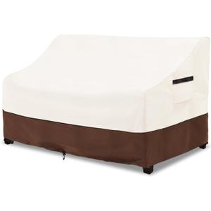 Outdoor Couch Cover,100% Waterproof 3-Seater Outdoor Loveseat/Bench Cover,Patio Furniture Covers,78" Wx 38" Dx 35" H,Beige&Brown