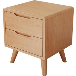 Mid Century Modern Nightstand,Walnut Nightstand,Wood nightstand,Solid Wood End Table,Multi-Functional Bedside Table for Living Room and Study, for Bedroom, Living Room, Office (Nature)