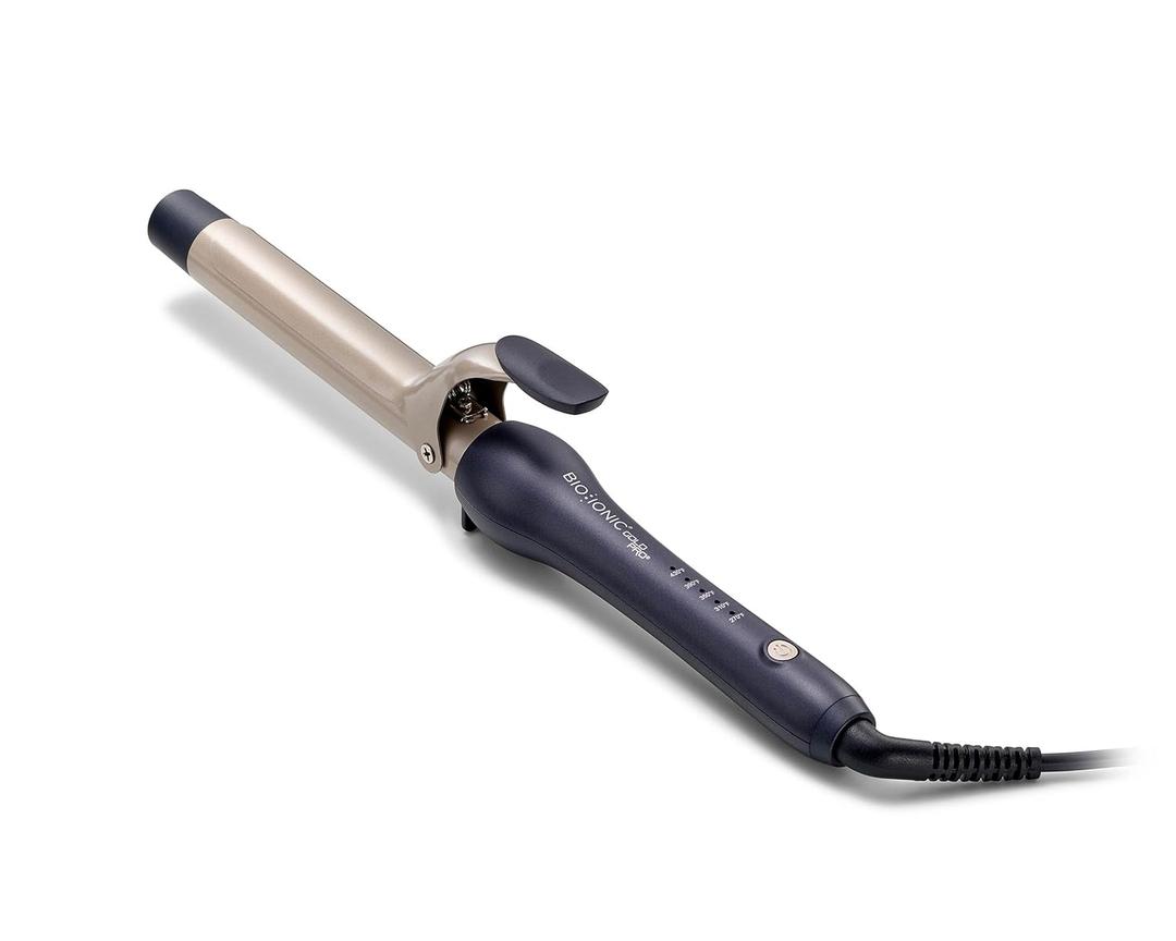 Bio Ionic GoldPro 1" or 1.25 Curling Iron, Blue, Moisturizing Heat & 24K Gold MX, New & Improved 15% Longer Barrel Ceramic Curling Iron, Adjustable Heat, Versatile Curling Wand for Long-Lasting Curls