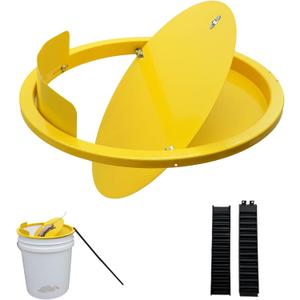 Bucket Lid Mouse Trap Metal 5 Gallon Bucket lid,Strong Metal Material That Cannot be Bitten, auto Reset, (1pack) (Black yellow)