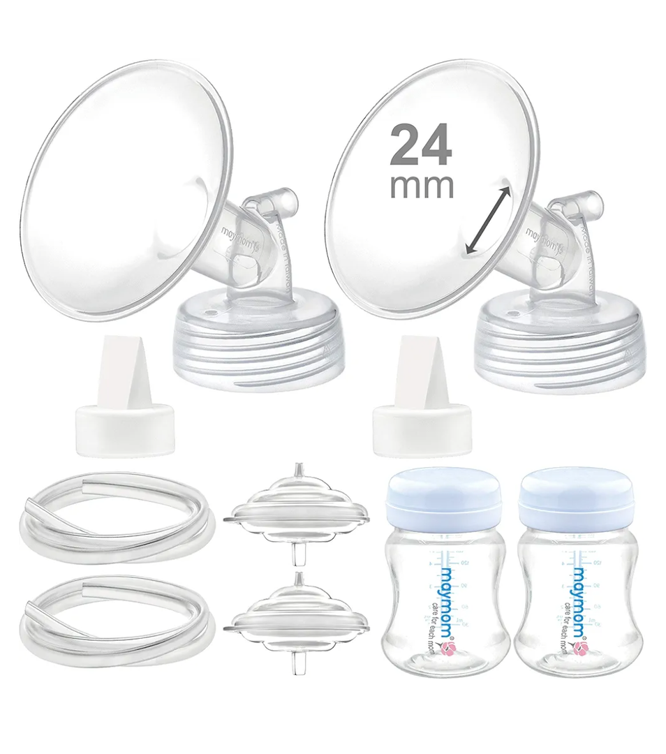 Maymom Pump Parts Compatible with Spectra S2 S1 Replacement Kit for Spectra Pump Parts 24 mm Flange Duckbill Valve Tube Bottle Backflow Protector, Not Original S2 S1 Accessories