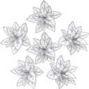 Sea Team 12-Pack Artificial Glitter Poinsettia Christmas Flower Ornaments Tree Decorations, 6.5-inch, Silver