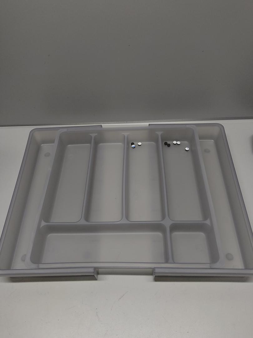 Silverware Drawer Organizer, Expandable Utensil Tray for Kitchen, BPA Free Flatware and Cutlery Holder, Adjustable Plastic Storage for Spoons Forks Knives, Large, Clear